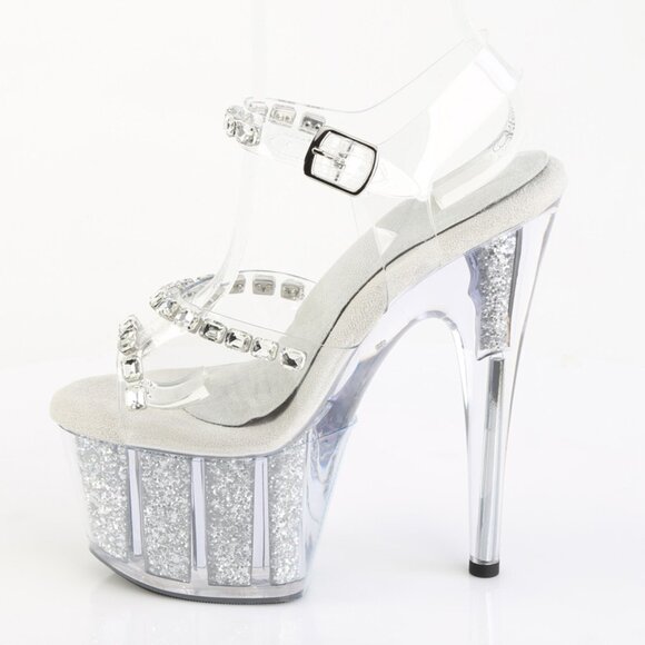 Glass Crystal Rhinestone Platform high Heel Shoes